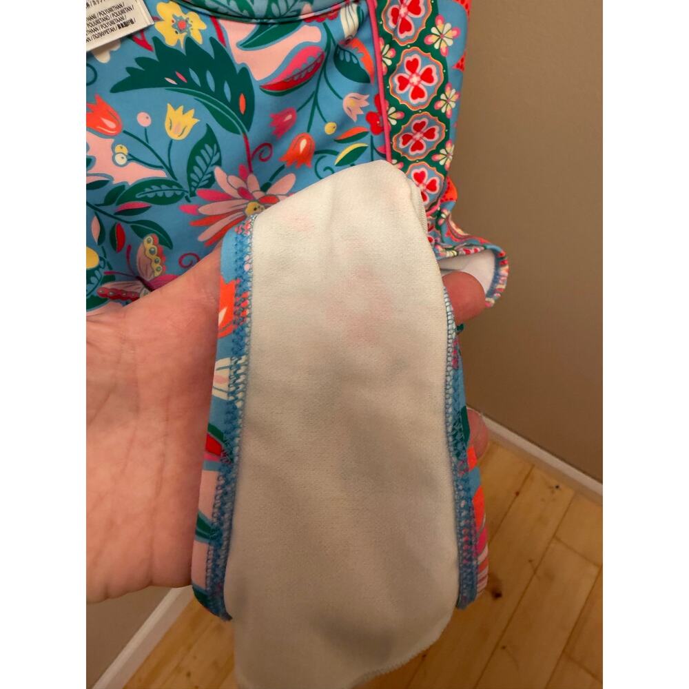 Boden Rhodes Cup Sized One Piece Swimsuit Tigers Paradise Blue Floral Sz US 36D - Picture 8 of 8